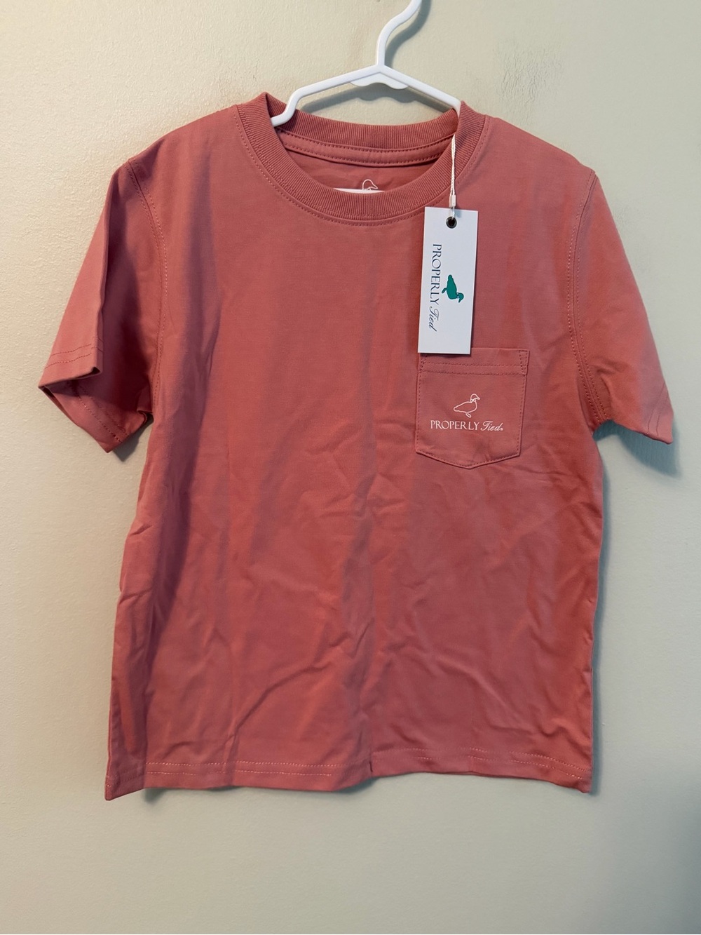 Properly Tied Coral Pocket Tee